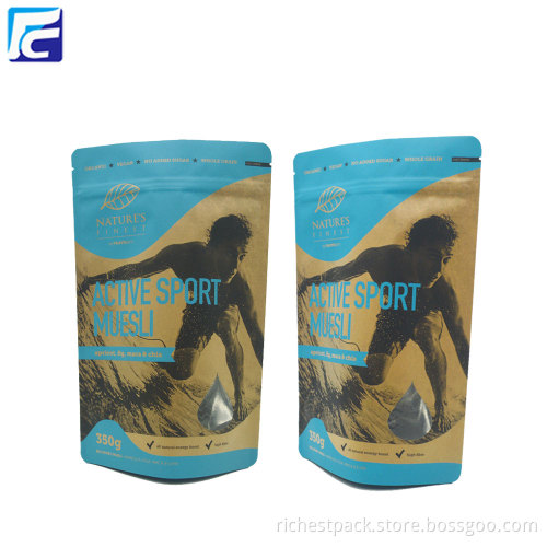 Foil Lined Craft Paper Bag With Zipper Top
